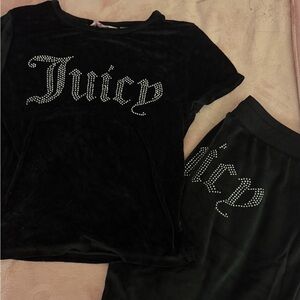 Juicy Couture Black Velour Set